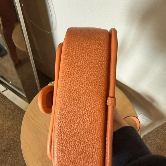 Coach Tabby Pebbled Leather Messenger 19 Faded Orange Crossbody Bag - Picture 12 of 16